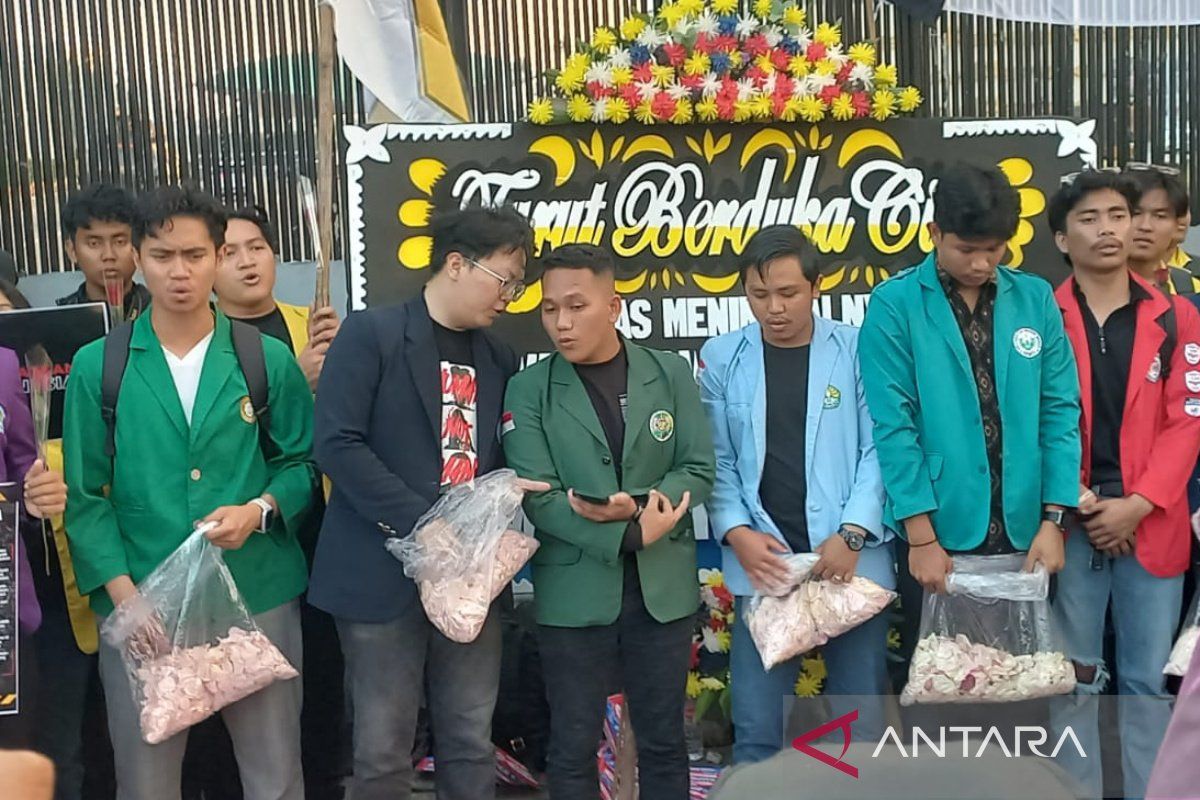 BEM SI gelar aksi di depan DPR pada Kamis petang
