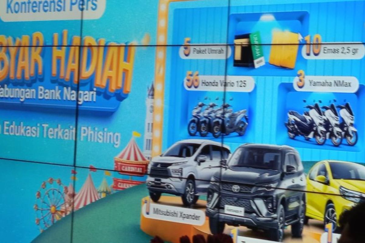 Gebyar undian Bank Nagari hadiah total Rp2,9 miliar