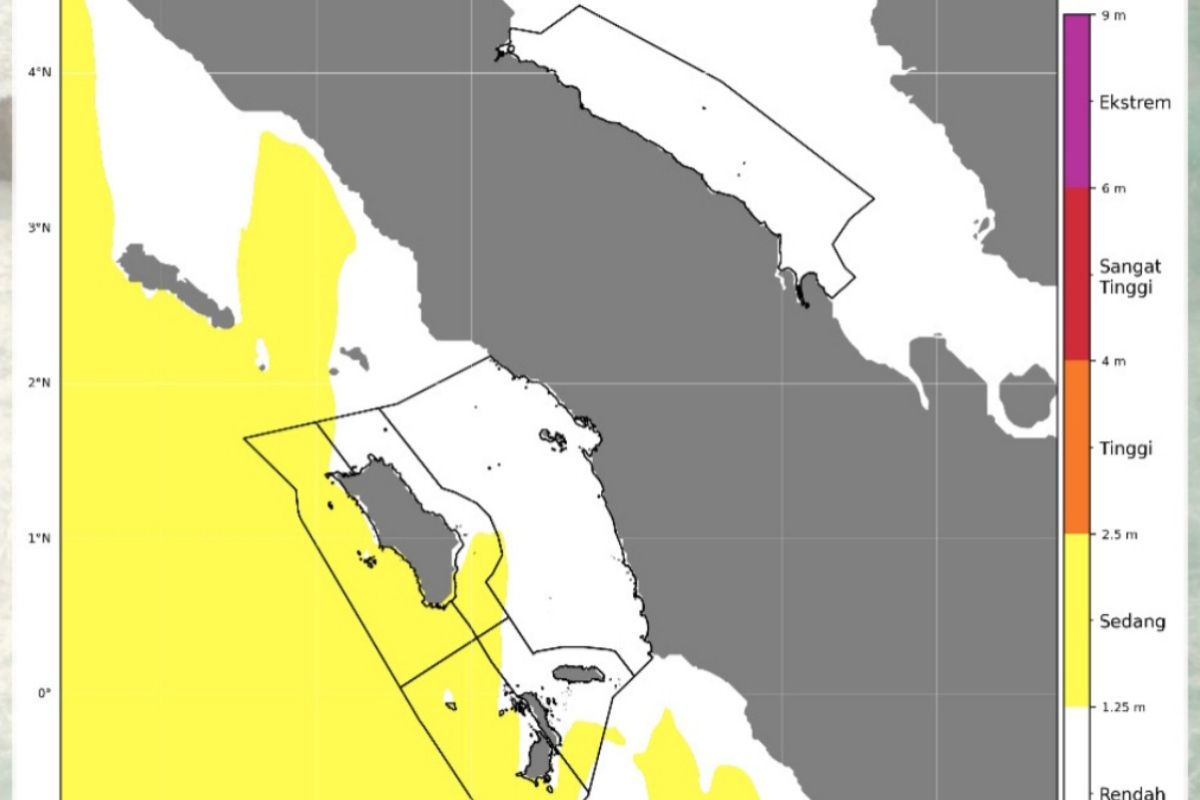 Meteorologi: Waspadai gelombang 4 meter di perairan Sumatera Utara