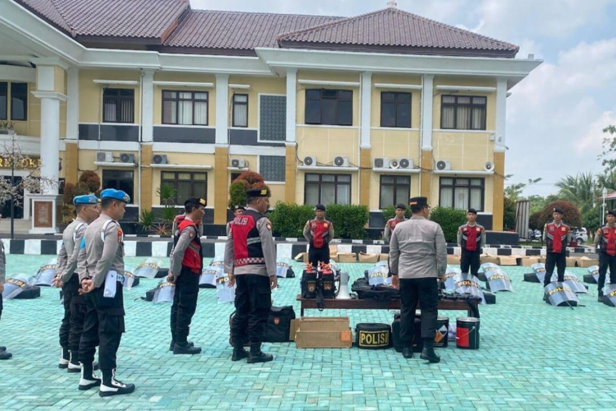 Kapolres OKU sidak kesiapan Unit Dalmas hadapi aksi unjuk rasa