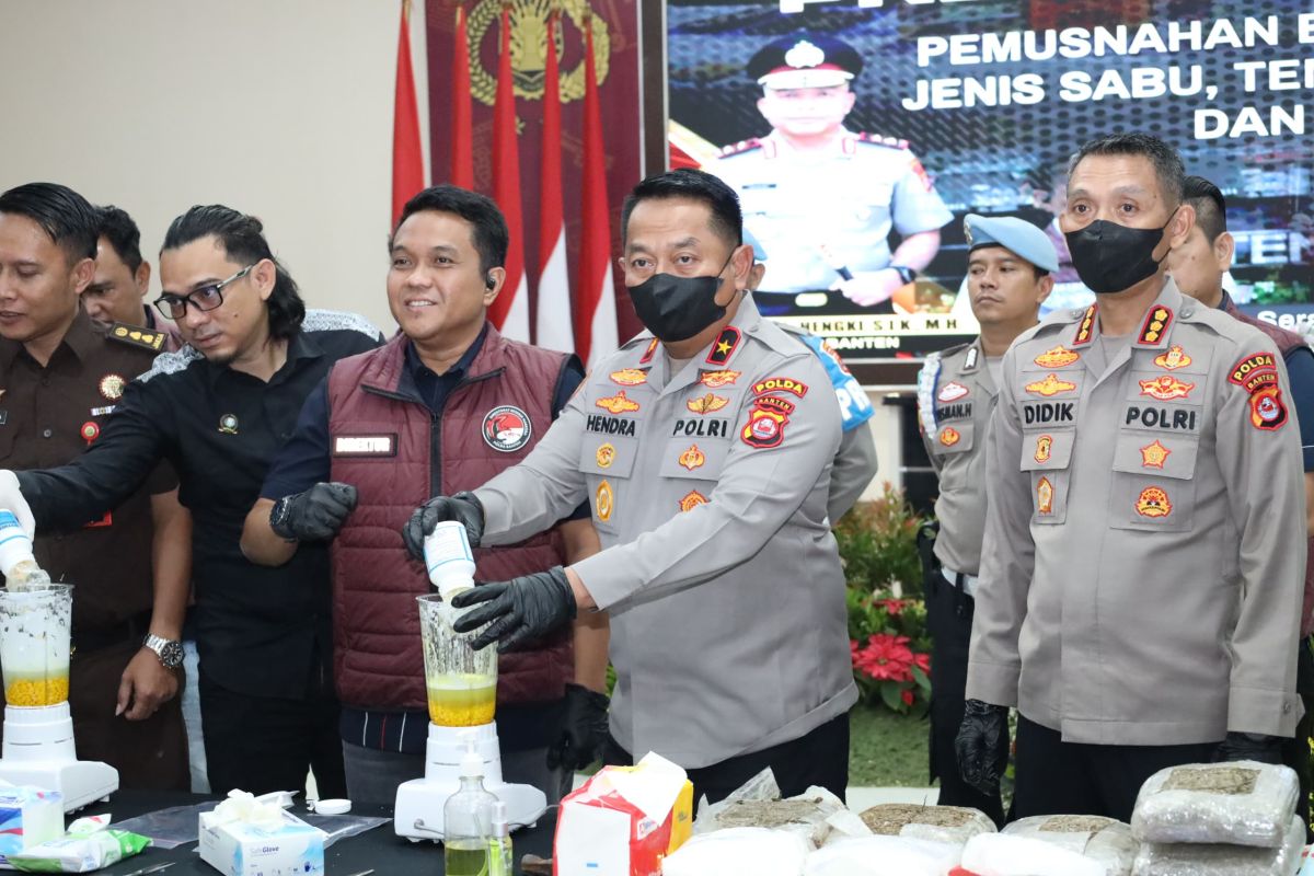 Polda Banten ungkap 577 kasus narkoba dan musnahkan barang bukti