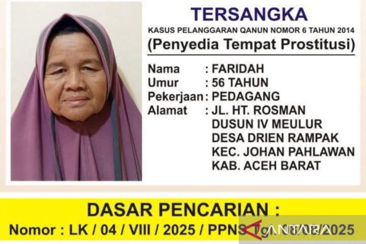 WH buru lansia penyedia tempat prostitusi di Aceh Barat