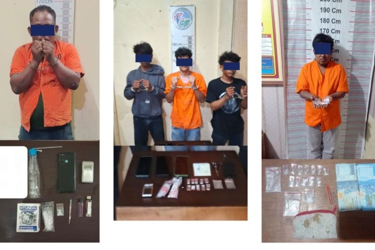 Polres Langkat tangkap lima tersangka pemilik  sabu-sabu