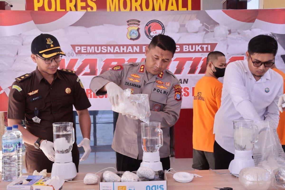 Polres-Morowali musnahkan narkoba jenis sabu senilai Rp3,6 miliar