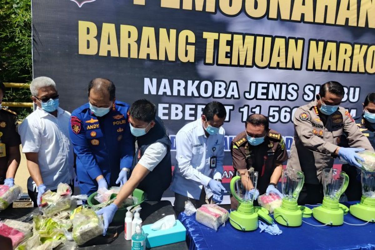 Ditpolairud Polda Babel musnahkan 11,56 kilogram sabu