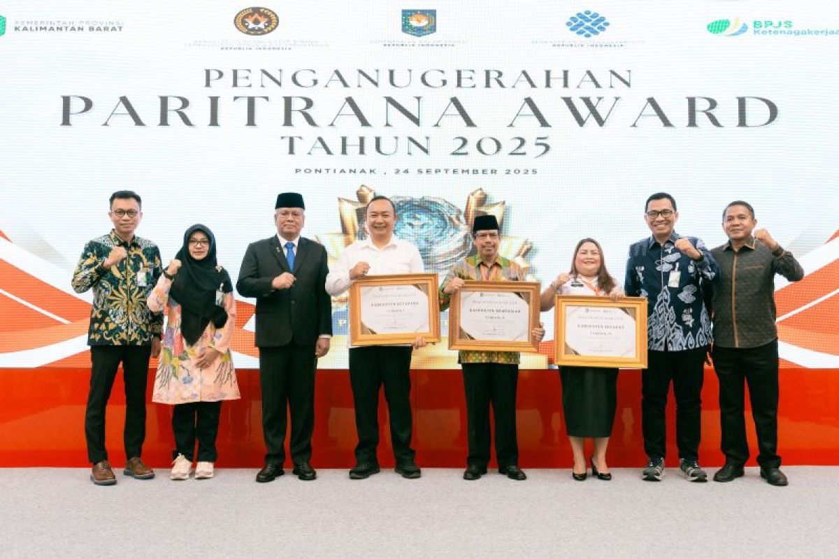 Penghargaan Paritrana Award 2025, Pemprov Kalbar dorong perlindungan Jamsostek
