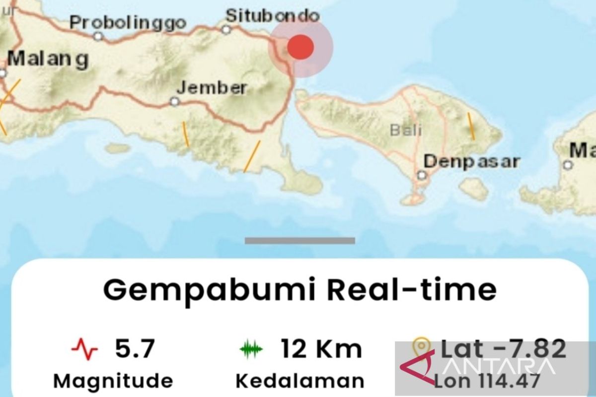 5.3M earthquake in Bali-East Java caused by active fault: BMKG