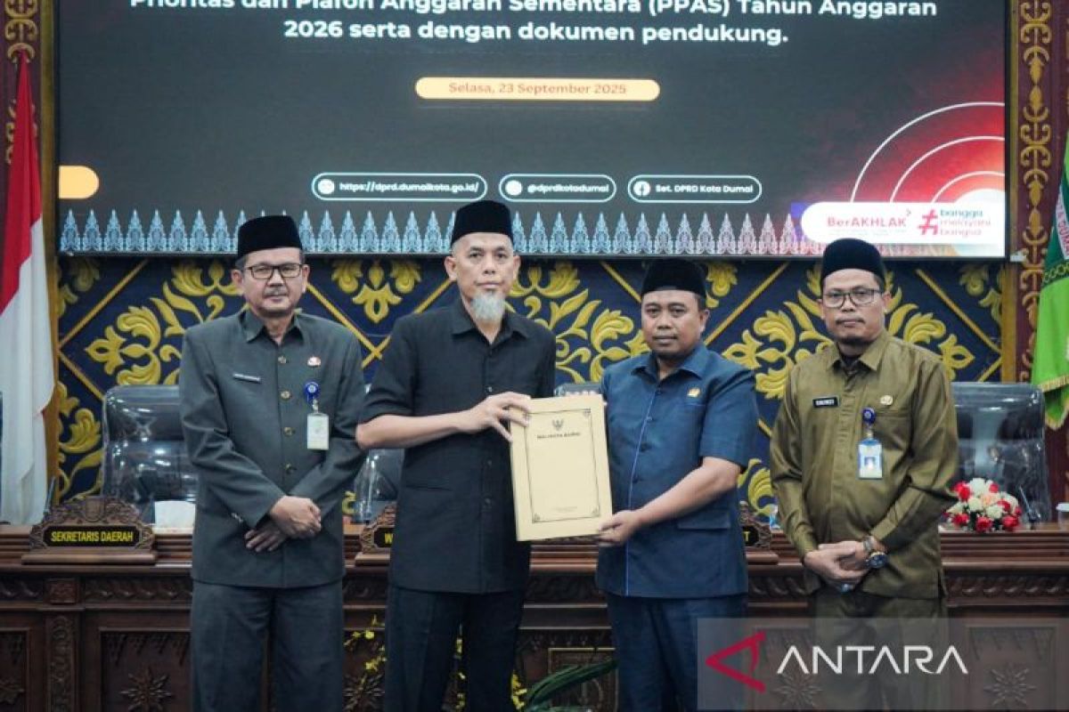 DPRD Dumai terima penyampaian Rancangan APBD 2026 diproyeksi Rp2,354 T