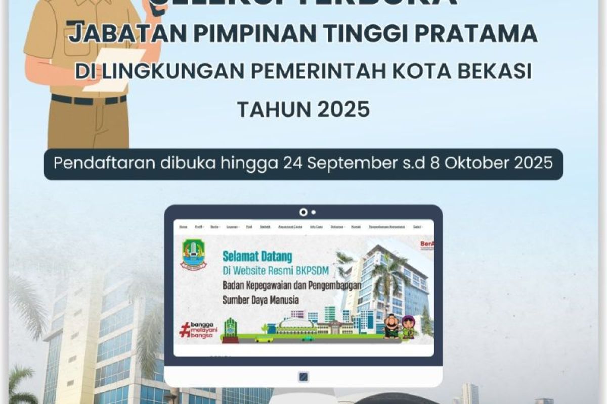 Pemkot Bekasi buka seleksi jabatan lima Kepala Dinas dan satu Direktur RSUD