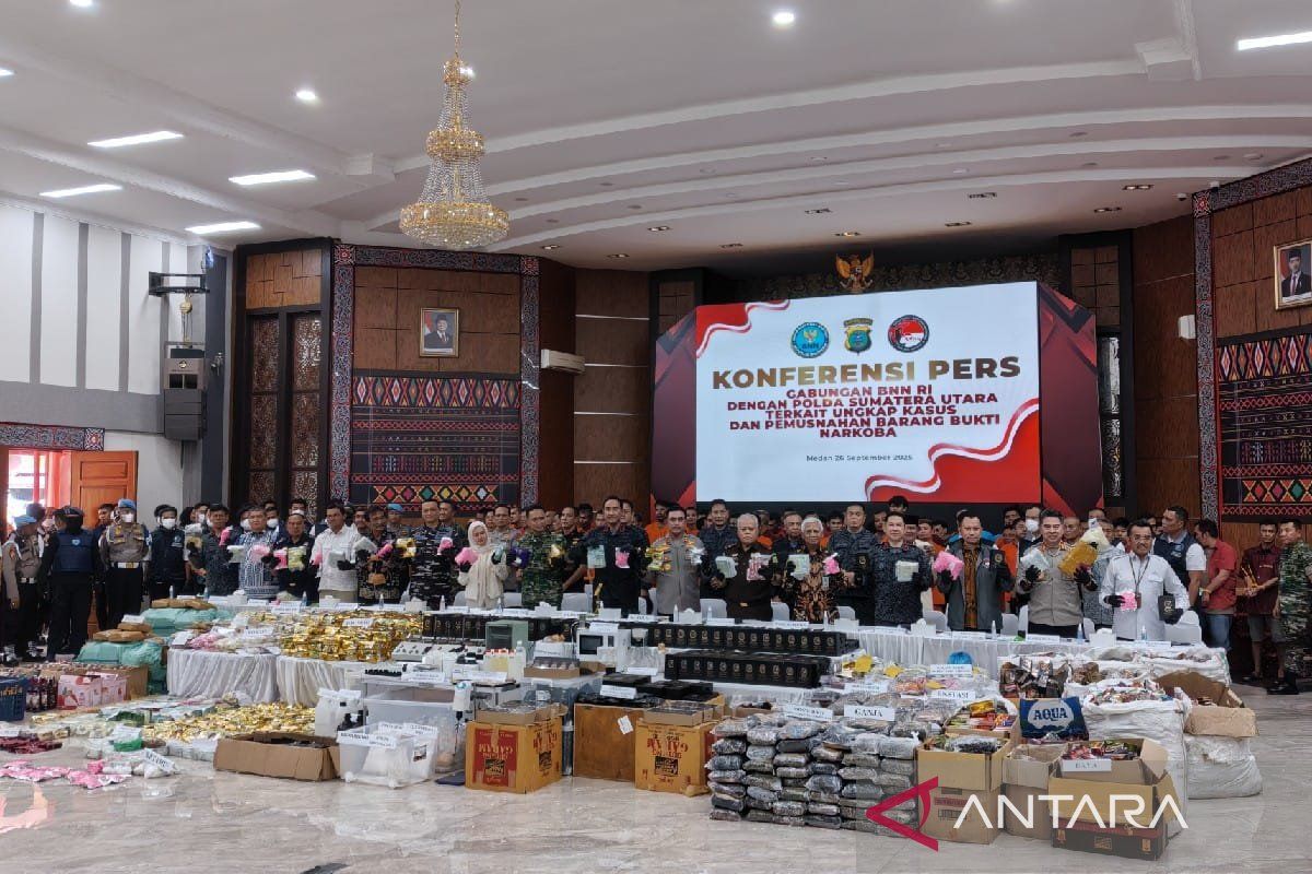 BNN, N Sumatra police seize 1.7 tons of drugs in major joint operation