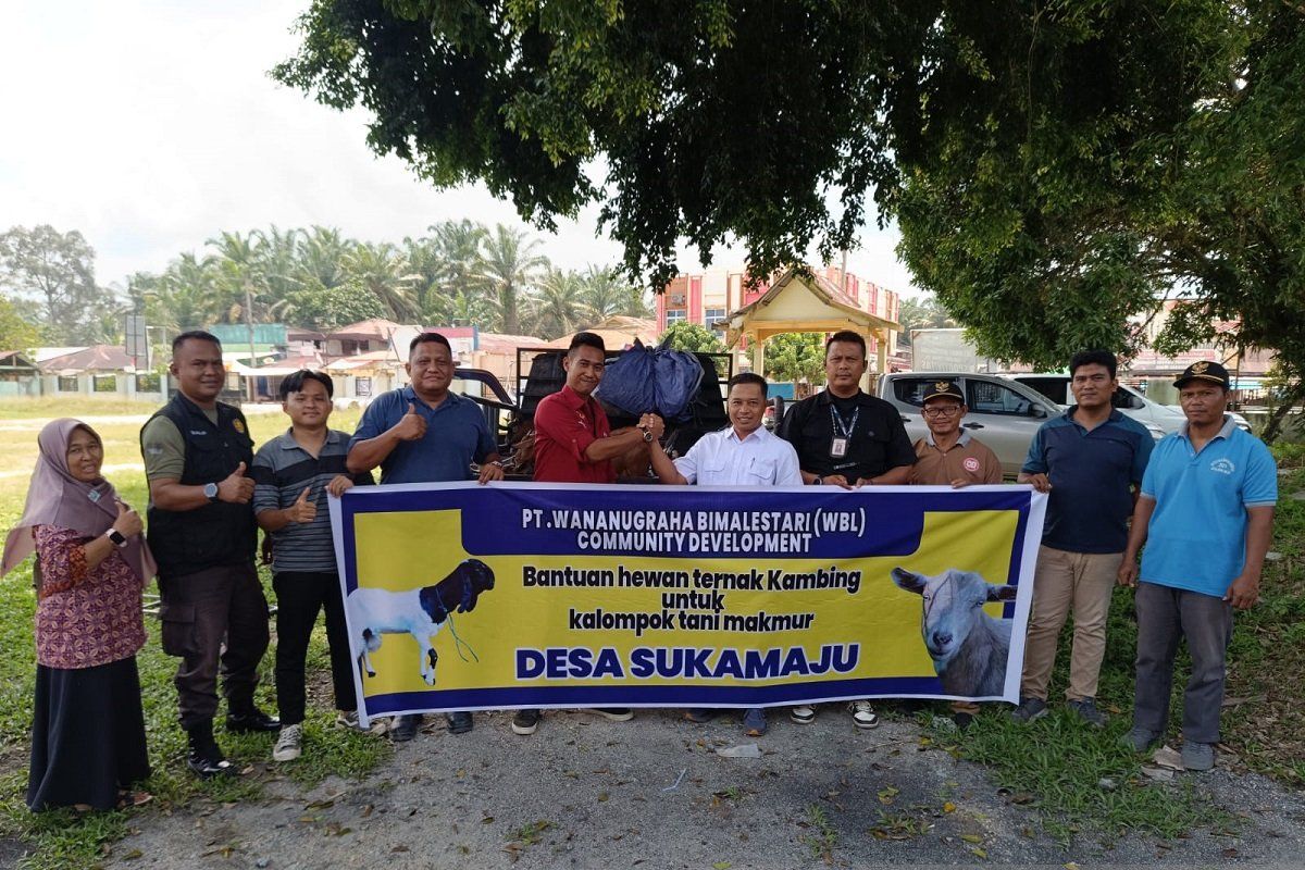 Setelah ayam, PT WBL kembali salurkan bantuan berupa ternak kambing