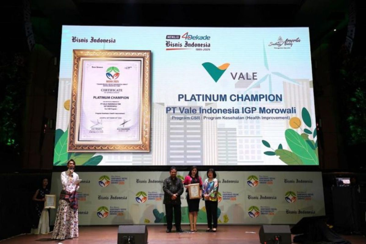 Program health improvement PT Vale IGP Morowali raih Platinum Champion BISRA 2025