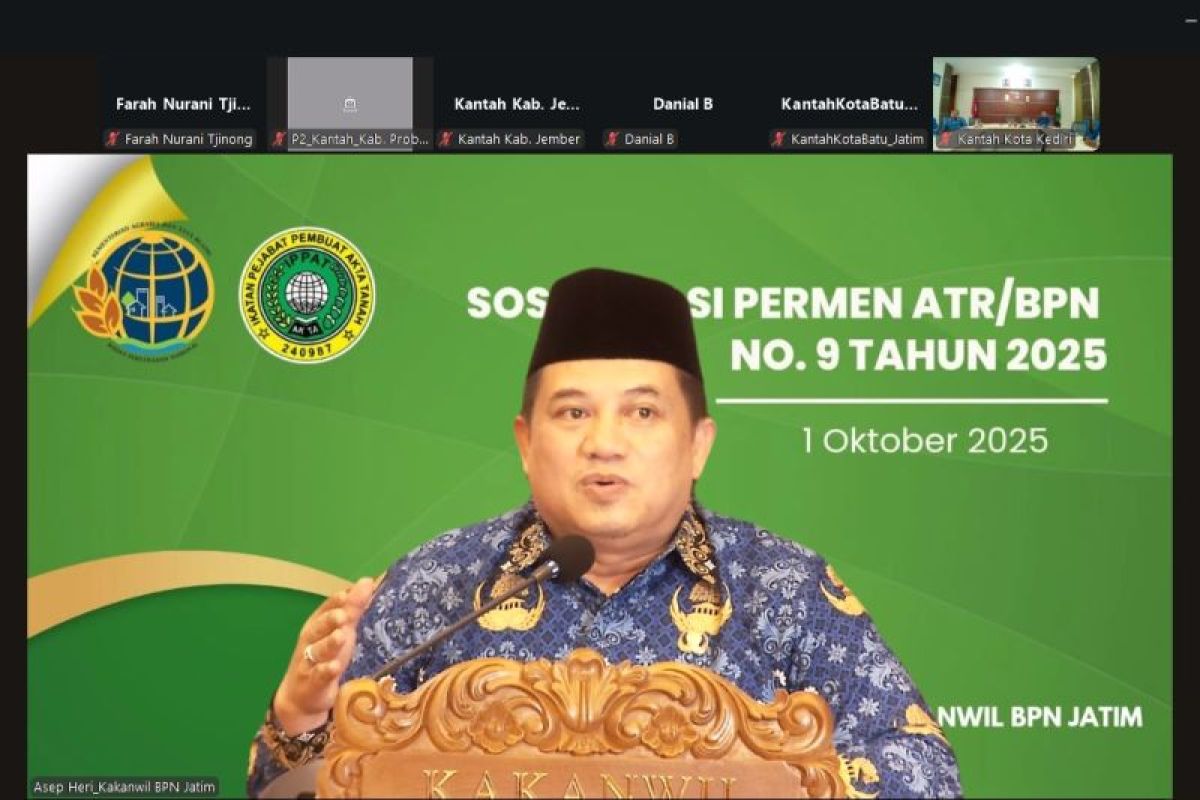 Kanwil BPN Jatim sosialisasikan Permen soal pelimpahan kewenangan hak tanah