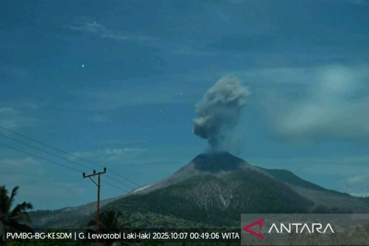 Gunung Lewotobi lontarkan abu setinggi 2000 meter pada Selasa dinihari