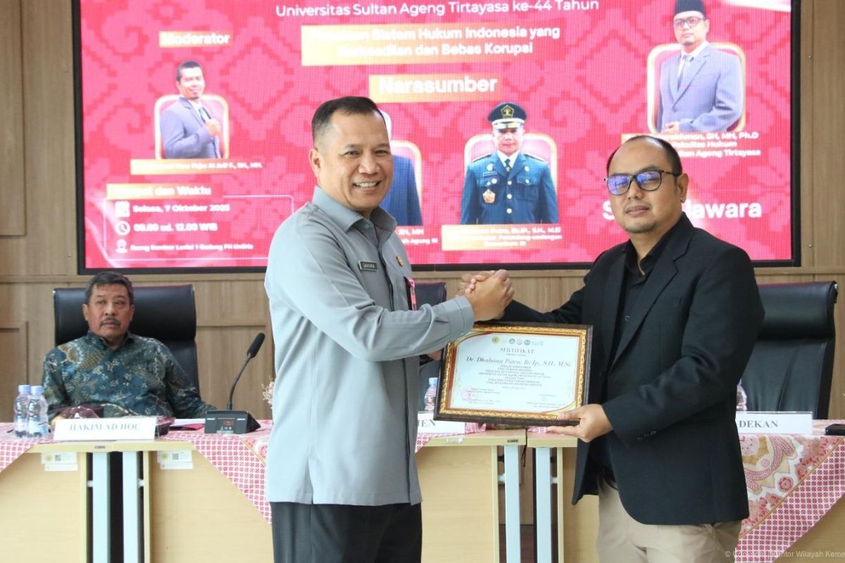 Dirjen PP bahas penataan Sistem Hukum Berkeadilan dan Bebas Korupsi di Untirta