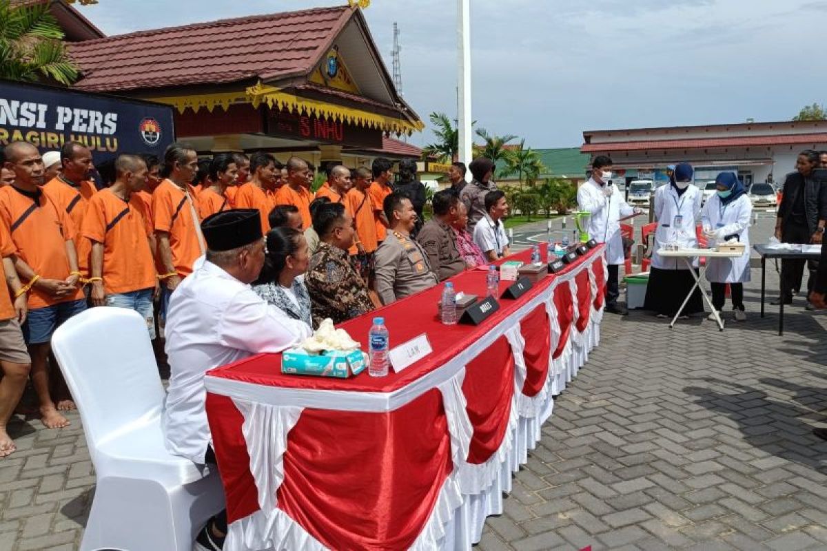 Kapolres Inhu : 63 tersangka narkotika  berhasil di ciduk selama operasi antik