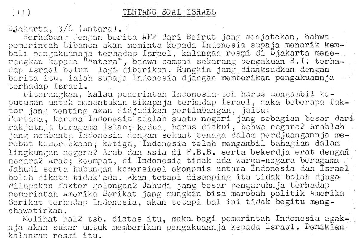 Indonesia Tentang Soal Israel 