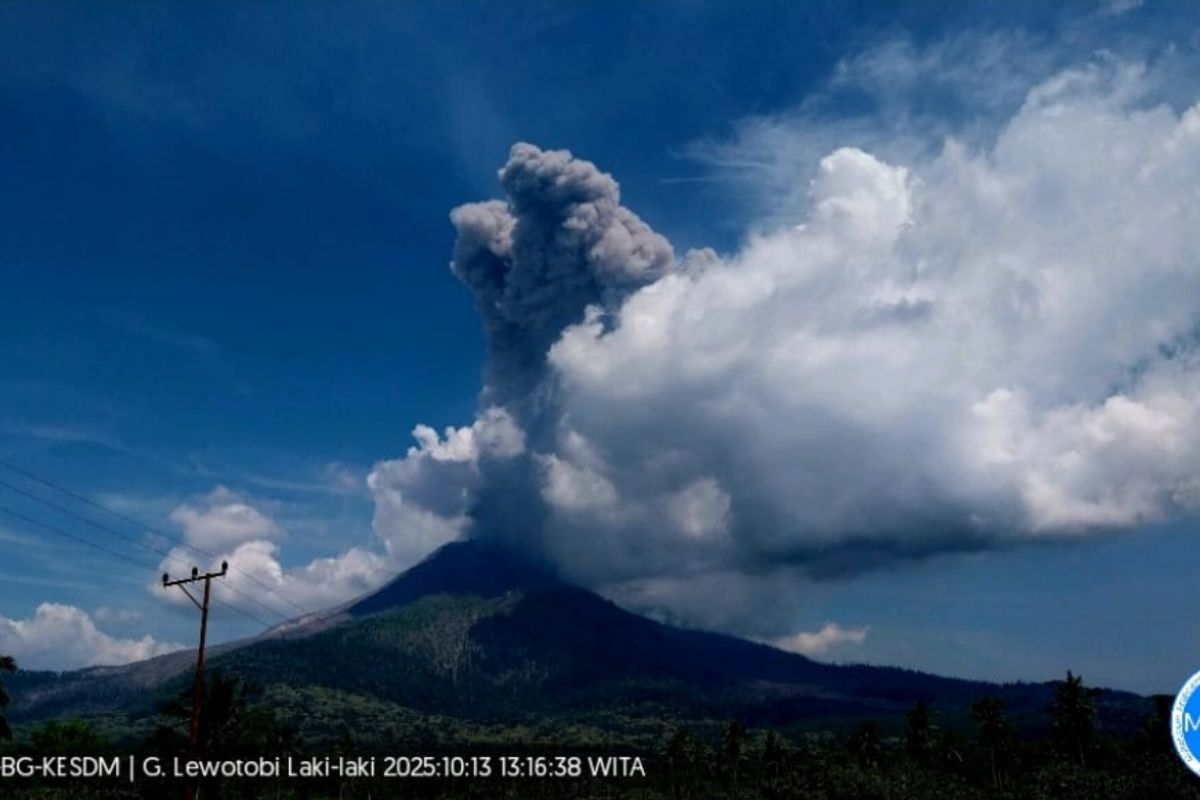 PVMBG catat Gunung Lewotobi Laki-laki satu kali erupsi pada Selasa