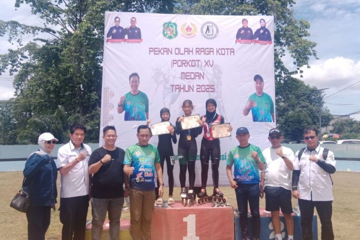 Medan Selayang juara umum sepatu roda  Porkot Medan