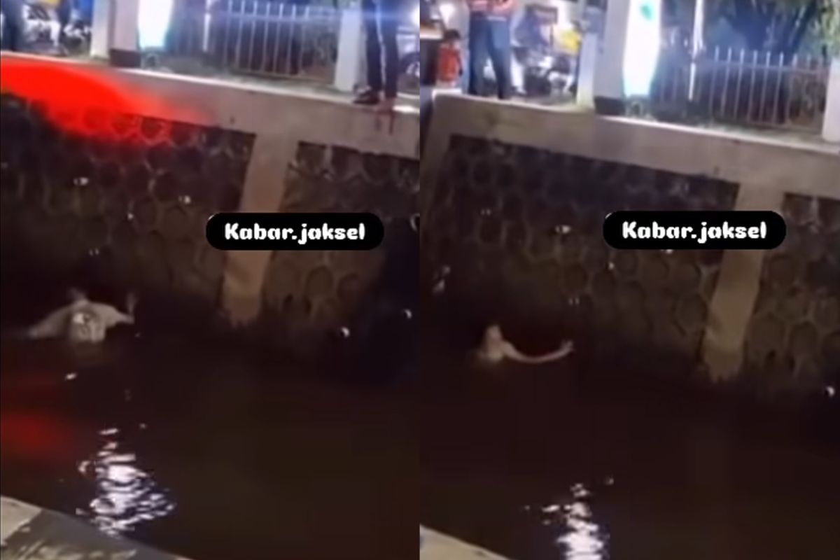 Pria diduga pencuri diminta cari barang bukti di kali Jagakarsa