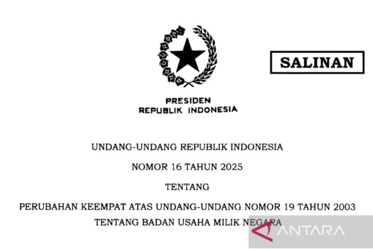 Prabowo tandatangani UU 16/2025 ubah Kementerian BUMN jadi BP BUMN