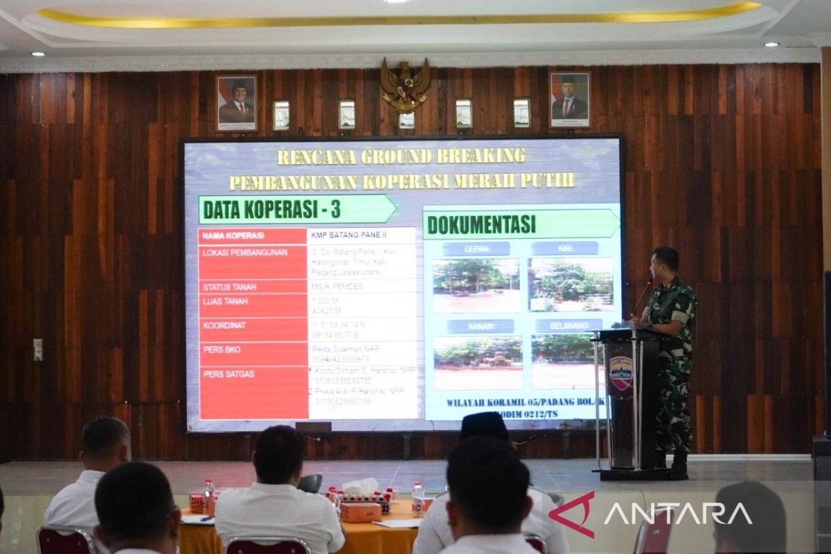 Dandim 0212/TS pimpin rapat persiapan Ground Breaking KDKMP di Paluta