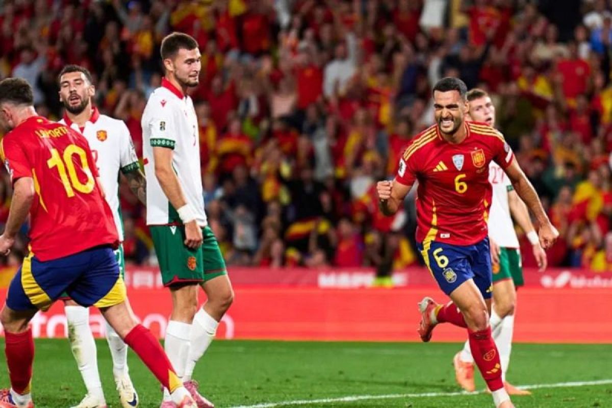 Mikel Merino Borong Dua Gol, Spanyol Bungkam Bulgaria 4-0