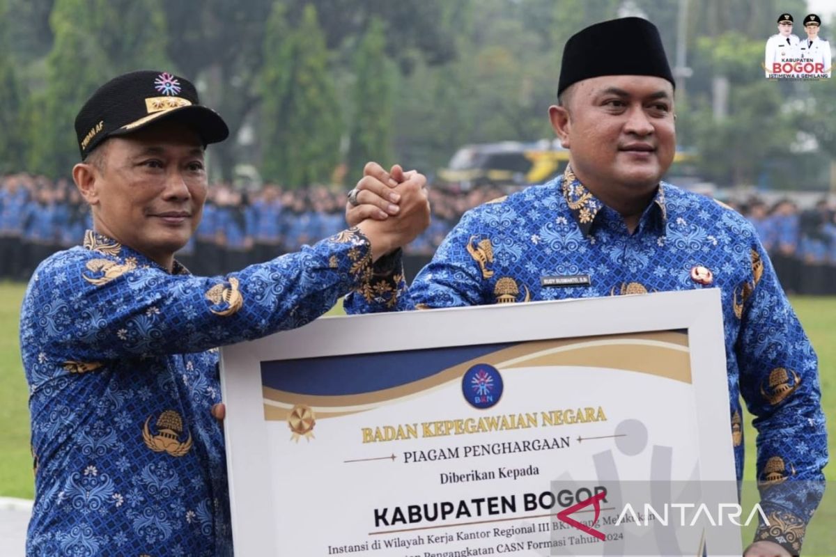 Pemkab Bogor berhasil raih penghargaan BKN RI atas peningkatan kinerja manajemen ASN