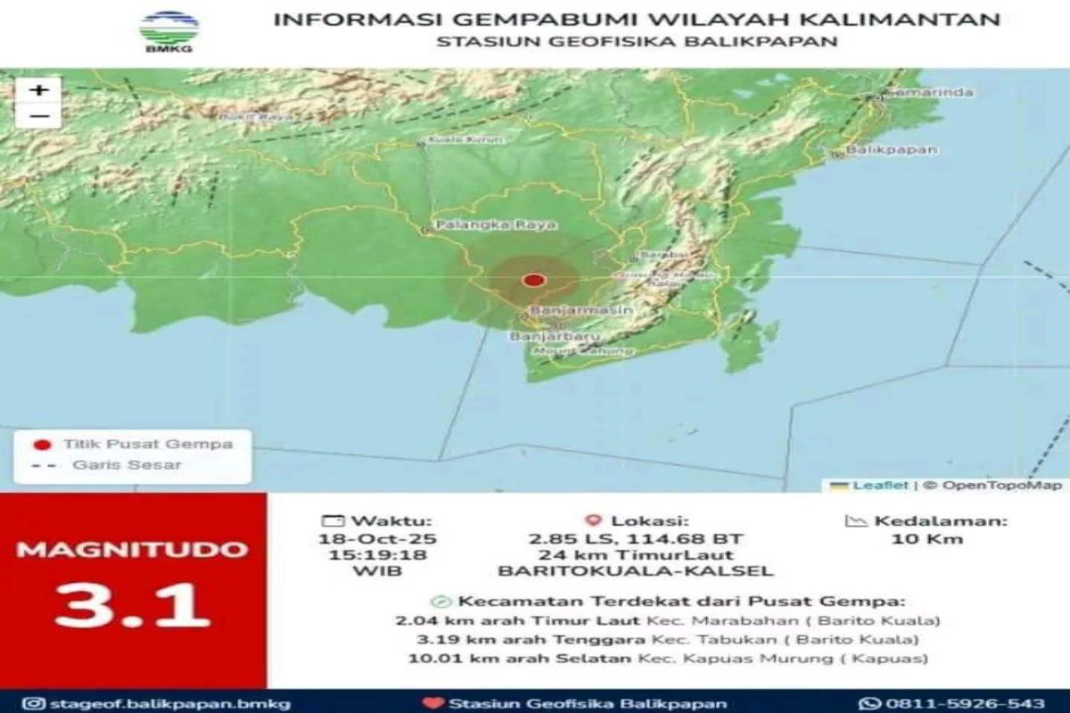 Gempa magnitudo 3.1 Batola tidak berdampak kepada masyarakat
