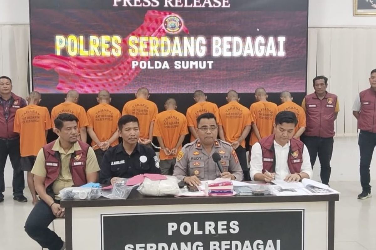 Polres Sergai amankan 9 pelaku pencurian gudang peralatan mesin