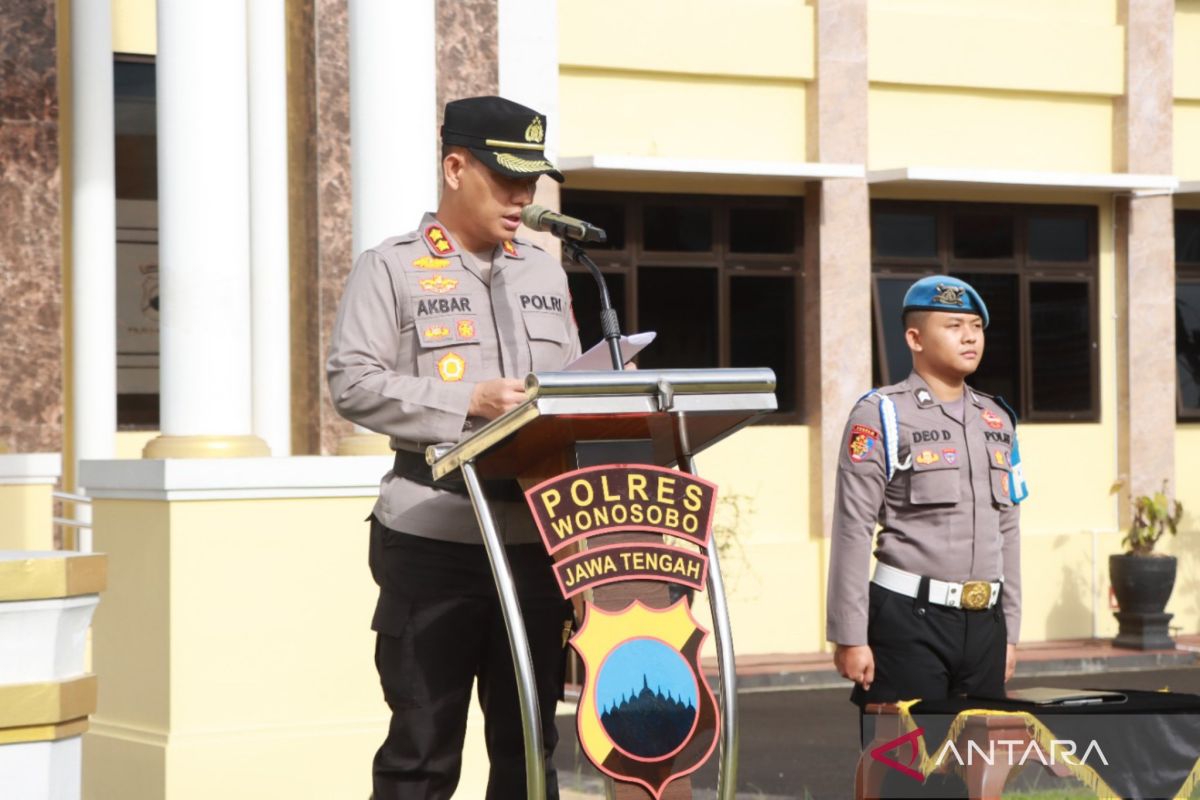 Perkuat disiplin dan gotong royong Polres Wonosobo gelar Apel Akbar Kebangsaan Buruh
