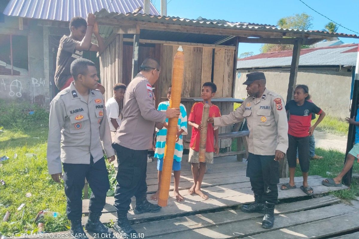 Polres Sarmi gencarkan razia meriam kaleng mencegah ledakan dan kebakaran