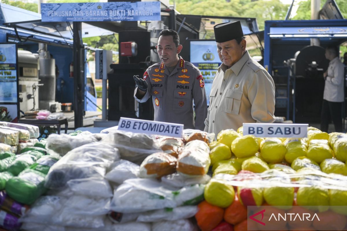 Prabowo warns of national threat from 214.8 tons of seized narcotics