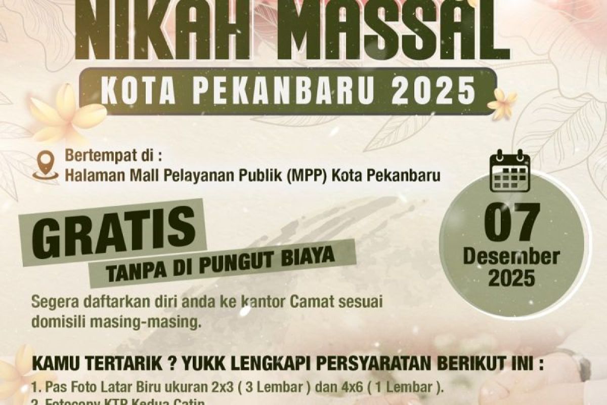 Nikah Massal Gratis Pemko Pekanbaru: 43 Pasangan Siap Resmi Jadi Suami Istri!