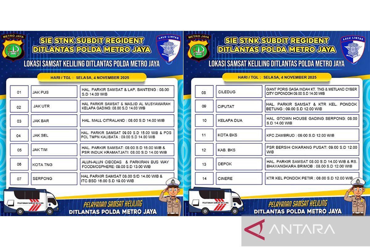 Selasa, Samsat Keliling buka 14 wilayah Jadetabek