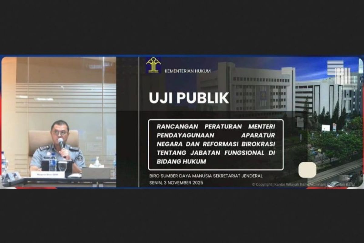 Kanwil Kemenkum Kalbar ikuti uji publik RanPermenPANRB, Dorong transformasi jabatan fungsional hukum