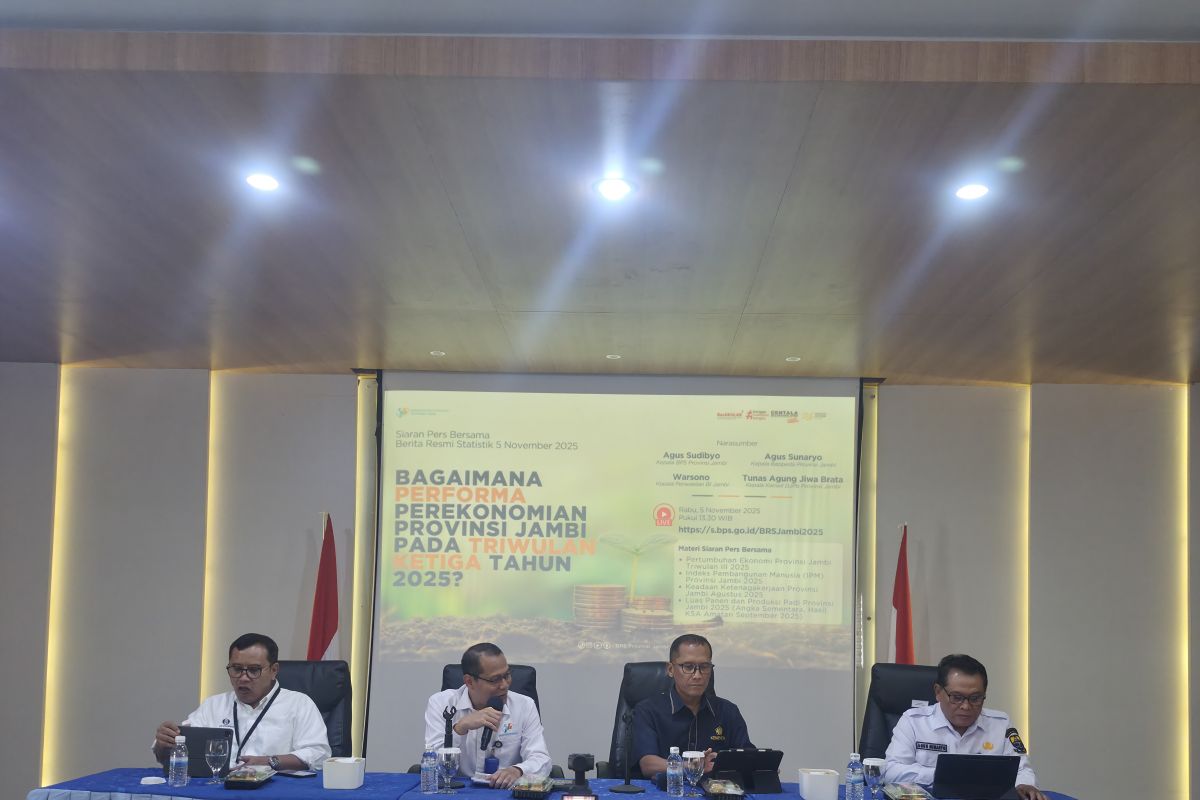 BPS: Ekonomi Jambi pada triwulan III 2025 tumbuh 4,77 persen