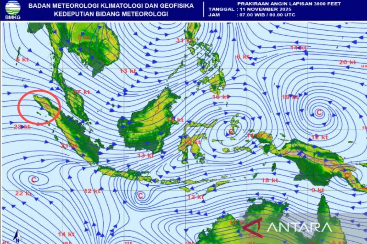BMKG: Waspadai potensi hujan lebat dan banjir di pantai barat Aceh