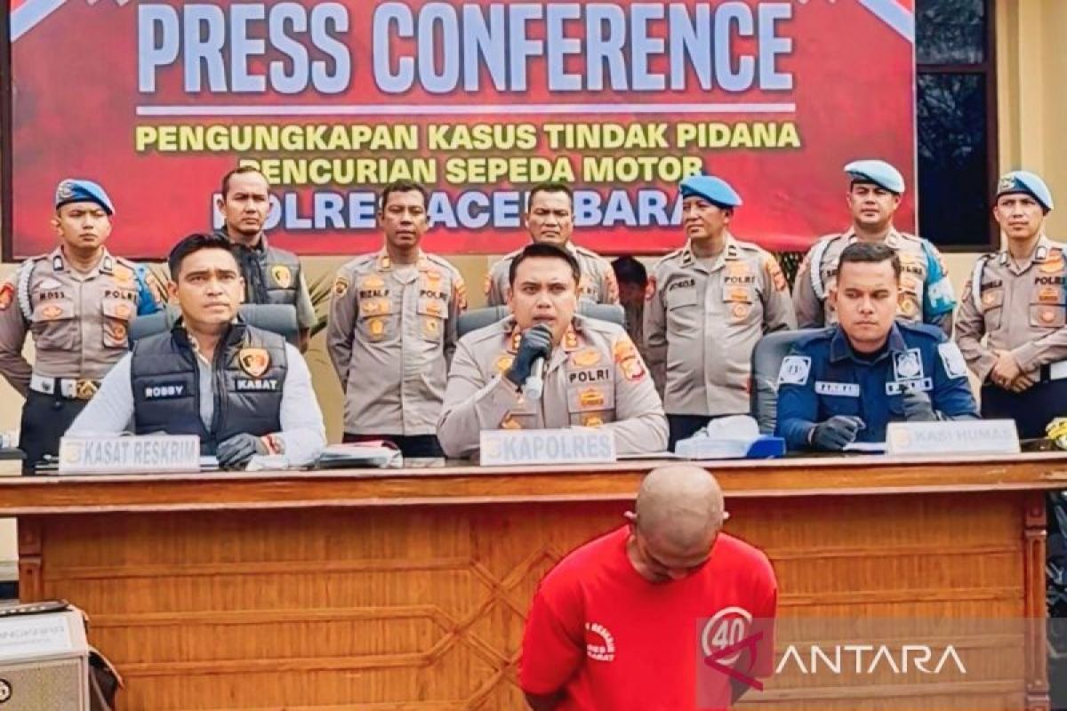 Polres Aceh Barat ungkap kasus pencurian 19 unit motor, satu pelaku ditangkap