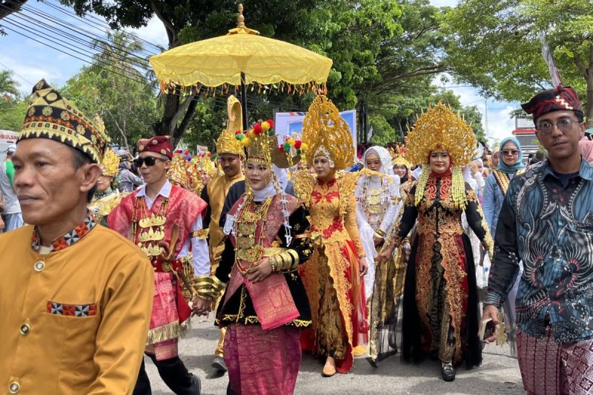 Ribuan peserta ramaikan pawai budaya meriahkan HUT ke-69 Lampung Selatan