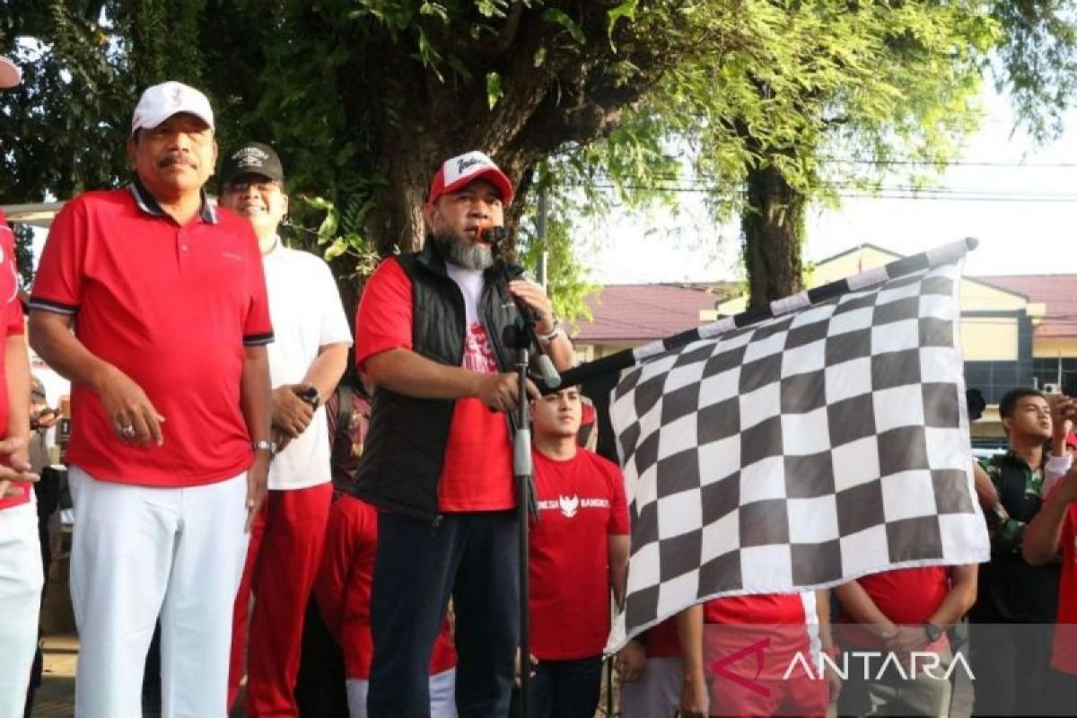 Kemenkum Bengkulu ikuti Jalan Sehat Merah Putih, Fun Bike dan Senam Sehat peringatan HUT ke - 57 Provinsi Bengkulu