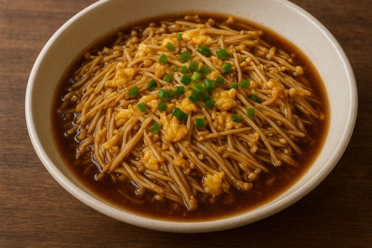 Resep tumis enoki telur saus tiram yang gurih & cocok jadi lauk bekal