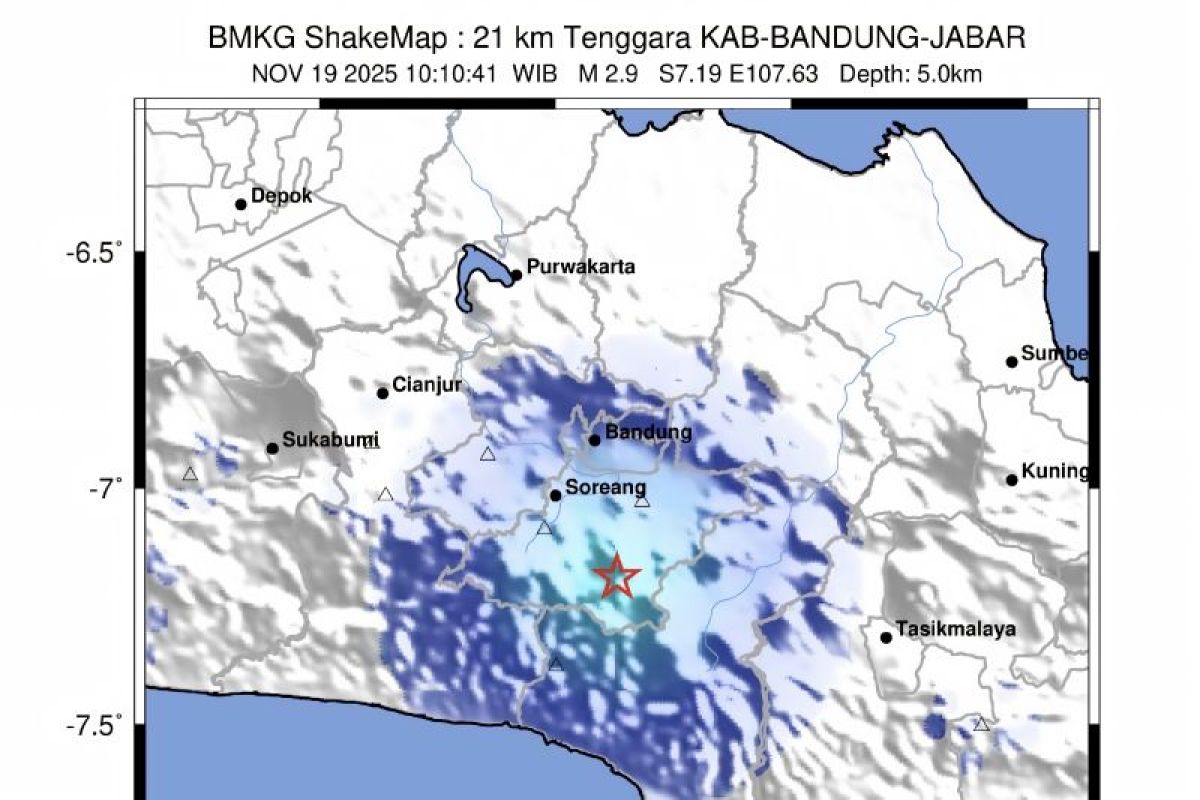 Gempa dangkal guncang Bandung Rabu pagi