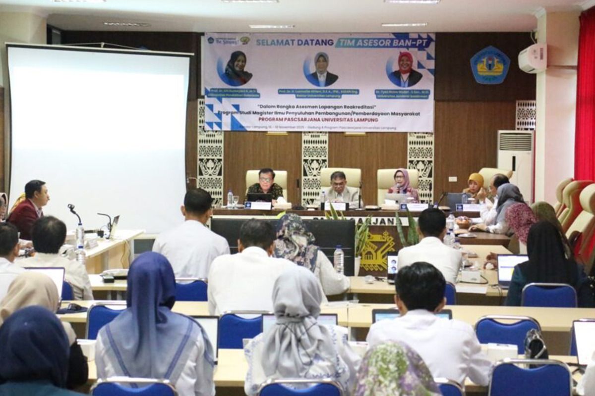 Pascasarjana Unila lakukan Asesmen Lapangan reakreditasi prodi S-2 MIP3M