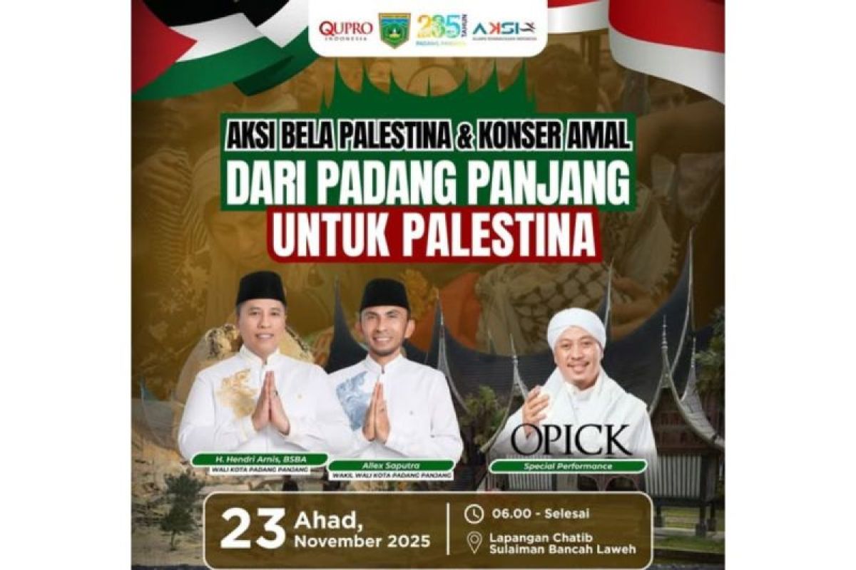Pemkot Padang Panjang gelar konser amal untuk Palestinabersama Opick