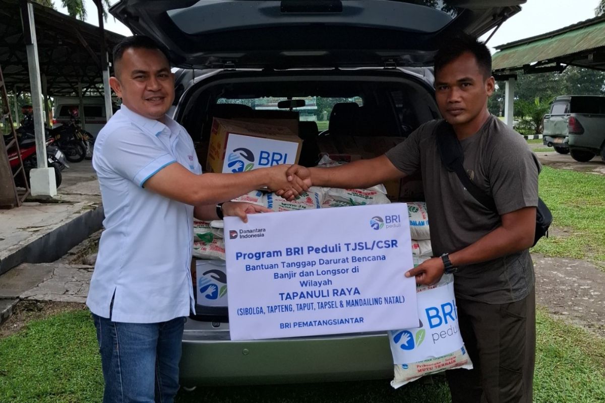 Peduli Korban Bencana Sibolga dan Tapteng, BRI Siantar salurkan bantuan bahan pokok