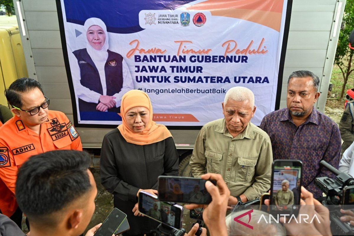 Wagub Sumut terima bantuan logistik korban bencana Pemprov Jatim