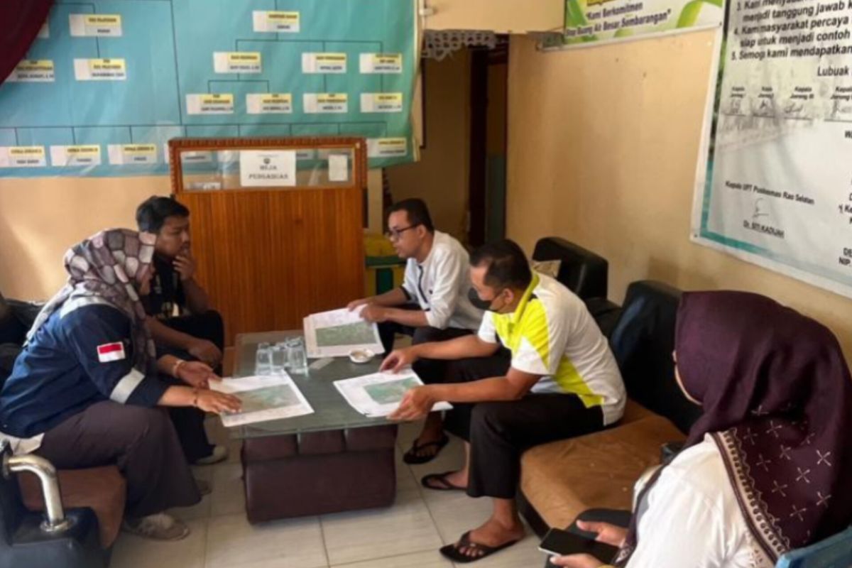 Koordinasi hasil pemetaan bidang tanah di Nagari Lubuk Layang, Kantor Pertanahan Pasaman libatkan MASDASIK untuk validasi data