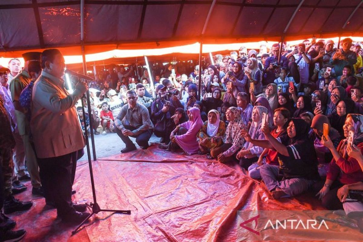 Prabowo: Listrik di Sumbar hampir 100 persen, air masih dibenahi