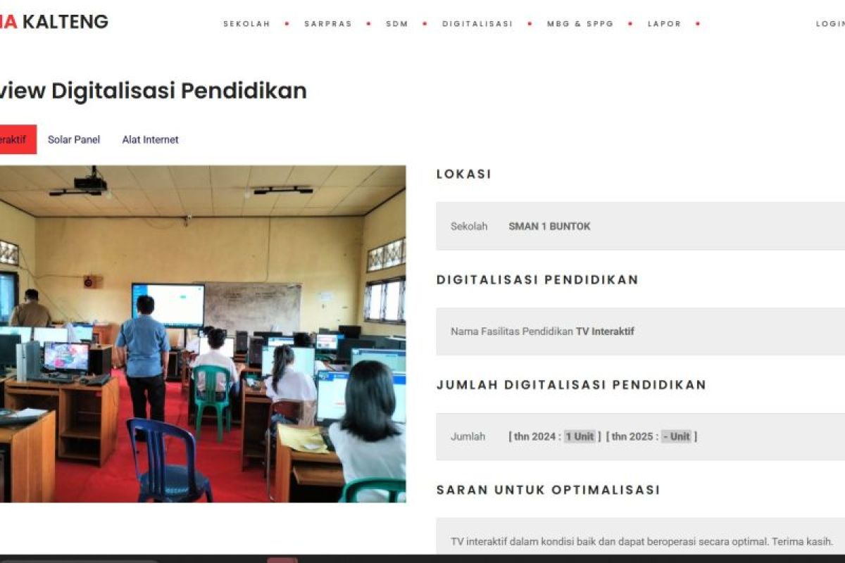 Plt Kadisdik: Distribusi alat digitalisasi pendidikan di Kalteng terpantau secara daring